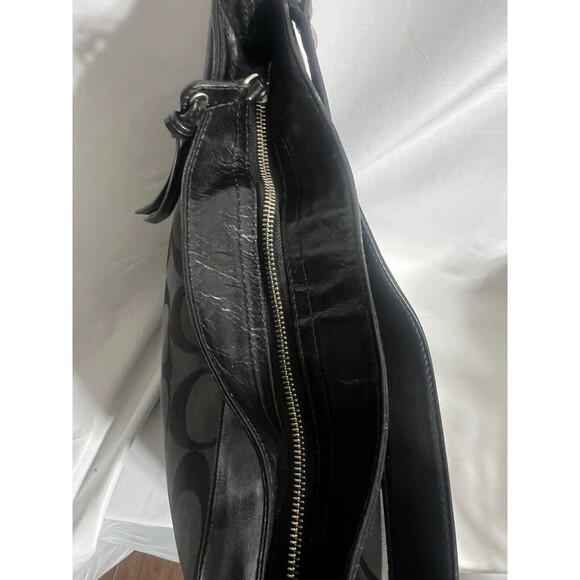 Coach Signature Shoulder Bag-Black and Dark Gray - Picture 5 of 15